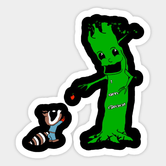 Giving tree Groot Sticker by NatalieMParker